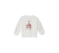 Sweatshirt im Loose Fit mit Glitzer-Frontprint 92 creme|weiß 2169201.0210.92