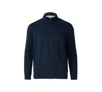 Sweatjacke, Herren, Gr. 5XL, blau, Web, Obermaterial: 70% Baumwolle, 30% Polyester, S.OLIVER MEN BIG SIZES, unifarben, regular fit hüftbedeckend, Rundhals, Rippbündchen, Sweatjacken Sweatjacke, mit Re