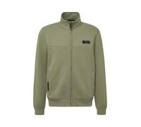 Sweatjacke S.OLIVER, Herren, Gr. 3XL, khaki, Sweatware, Obermaterial: 70% Baumwolle, 30% Polyester, unifarben, normal hüftbedeckend, Rundhals, Flachstrickbündchen, Sweatjacken, mit Stehkragen (2908044