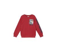 Sweatshirt mit Ärmel-, Front- und Rückenprint aus Strukturjersey 128/134 rot 2169358.3407.128_134