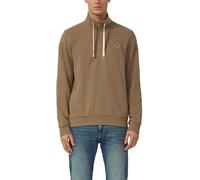 Sweatshirt mit Eingrifftaschen und Label-Patch 3XL braun 2178365.8623.3XL