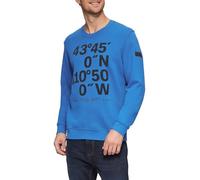 Sweatshirt mit Flock-Print XL blau 2153545.55D1.XL