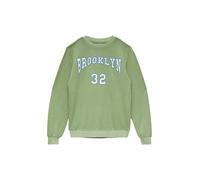 Sweatshirt mit Garment Dye und Schriftprint M Grün 2150165.7372.M