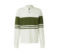 Baumwoll-Sweatshirt mit Polokragen und Knopfleiste M olive|creme 2174932.79G7.M