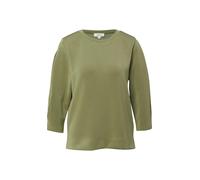 Sweatshirt S.OLIVER, Damen, Gr. 34, khaki, Sweatware, Obermaterial: 47% Modal, 41% Polyester, 12% Elasthan, unifarben, bequem hüftbedeckend, Rundhals, Sweatshirts Sweatshirt, 3/3-Arm mit Stretch (8710
