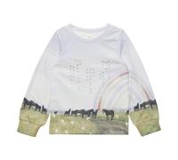 Gemustertes Sweatshirt mit Glitzer-Herzchen 92/98 creme