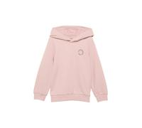Unisex Kapuzen-Sweatshirt mit Rippbündchen und kleinem Print-Detail 104/110 Rosa