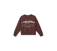 s.Oliver Oversize Sweatshirt – großer Frontprint, kuschelige Innenseite – Rot 134/140