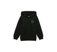 Unisex Kapuzen-Sweatshirt mit Rippbündchen und kleinem Print-Detail 104/110 schwarz 2160641.9999.104_110