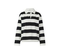 Gestreiftes Baumwoll-Shirt mit Hemdkragen 42 schwarz|weiß 2176536.99G6.42