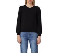 Sweatshirt S.OLIVER, Damen, Gr. 44, schwarz, Sweatware, Obermaterial: 47% Modal, 41% Polyester, 12% Elasthan, unifarben, casual, regular fit taillenbedeckt, Rundhals, Langarm Bündchen, Sweatshirts, mi