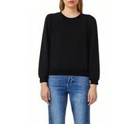 Sweatshirt S.OLIVER, Damen, Gr. 46, schwarz, Sweatware, Obermaterial: 47% Modal, 41% Polyester, 12% Elasthan, unifarben, casual, regular fit taillenbedeckt, Rundhals, Langarm Bündchen, Sweatshirts, mi