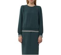 Sweatshirt S.OLIVER, Damen, Gr. 44, grün (bottle grün), Sweatware, Obermaterial: 47% Modal, 41% Polyester, 12% Elasthan, unifarben, casual, regular fit taillenbedeckt, Rundhals, Langarm Bündchen, Swea