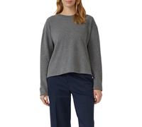 Sweatshirt S.OLIVER, Damen, Gr. 38, schwarz, Sweatware, Obermaterial: 50% Baumwolle, 50% Polyester, unifarben, casual, relaxed fit normal, Rundhals, Langarm gerader Abschluss, Sweatshirts, mit Rippble