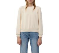 Sweatshirt S.OLIVER, Damen, Gr. 38, beige (ecru), Sweatware, Obermaterial: 47% Modal, 41% Polyester, 12% Elasthan, unifarben, casual, regular fit taillenbedeckt, Rundhals, Langarm Bündchen, Sweatshirt