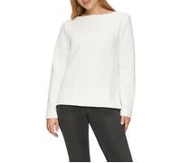 Strukturiertes Jacquard-Sweatshirt mit U-Boot-Ausschnitt 42 creme