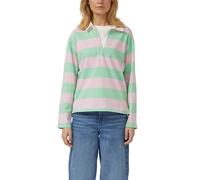 s.Oliver Damen Baumwoll-Shirt 2176536.41H6.34 Gestreift mit Hemdkragen Pink/Grün Gr. 34