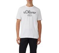 s.Oliver T-Shirt BASIC TEE BIG LOGO aus reiner Baumwolle Label-Print Weiß XL