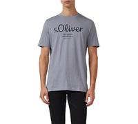 s.Oliver T-Shirt mit Logo-Print Damen Grau Gr. S – 100% Baumwolle, Regular Fit, Rundhals