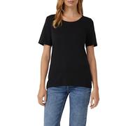 T-Shirt S.OLIVER, Damen, Gr. 36, 2x schwarz, Jersey, Obermaterial: 100% Baumwolle, unifarben, slim fit hüftbedeckend, Rundhals, Shirts T-Shirt, aus Interlockjersey im 2er-Pack (88287364-36)