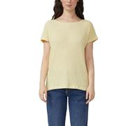 T-Shirt S.OLIVER, Damen, Gr. 38, butter gelb, Strick, Obermaterial: 96% Polyester, 4% Elasthan, Strukturmuster, relaxed fit normal, U-Boot-Ausschnitt, Shirts T-Shirt, mit Struktur Muster (86256124-38)