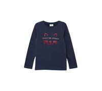 Longsleeve aus Baumwolle mit samtigem Artwork 140 blau 2171378.5836.140