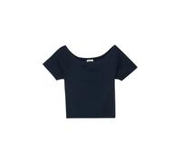 Verkürztes Ripp-Shirt mit Off-Shoulder-Ausschnitt 146/152 blau 2177992.5952.146_152