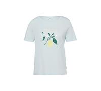 Baumwoll-T-Shirt mit Frontprint und Pailletten 38 blau 2176247.51D1.38