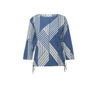 Strukturierte Shirt-Bluse mit U-Boot-Ausschnitt 38 blau|mehrfarbig 2174368.55A1.38