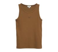 Geripptes Top im Slim Fit mit Stickerei 36 braun 2179332.8918.36
