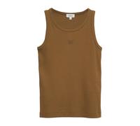 Geripptes Top im Slim Fit mit Stickerei 40 braun 2179332.8918.40