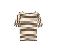 Gestreiftes Halbarmshirt im Slim Fit mit Flammgarn 48 braun|weiß 2180833.89G3.48