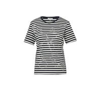 Gestreiftes Baumwoll-T-Shirt mit Pailletten 42 creme|blau 2176227.59G4.42
