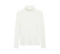 Rollkragenshirt S.OLIVER, Damen, Gr. 38, weiß (sanftes weiß), Jersey, Obermaterial: 100% Baumwolle, slim fit normal, ohne Ausschnitt, Shirts, Köpernahe Passform (86611768-38) sanftes weiß