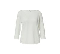 s.Oliver Shirt mit Flammgarnstruktur – 3/4-Ärmel, U-Boot-Ausschnitt, 100% Baumwolle – Creme Gr. 46