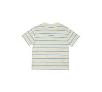 Rundhalsshirt S.OLIVER JUNIOR, Mädchen, Gr. 158/164, light beige stripes, Jersey, Obermaterial: 100% Baumwolle, gestreift, normal taillenlang, Shirts Rundhalsshirt, kurz, mit Streifen (48132055-158) l