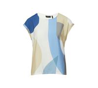 s.Oliver Strukturiertes T-Shirt im Fabricmix – Creme/Mehrfarbig – Größe 36