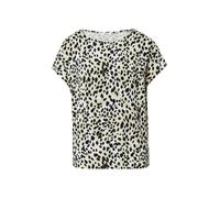 T-Shirt S.OLIVER, Damen, Gr. 46, sanftes weiß leo, Jersey, Obermaterial: 95% Viskose, 5% Elasthan, bedruckt, casual, regular fit taillenbedeckt, U-Boot-Ausschnitt, Kurzarm, Shirts, mit All-Over Print