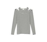 Geripptes Longsleeve im 2-in-1-Look 158/164 creme|schwarz|weiß 2169179.02G1.158_164
