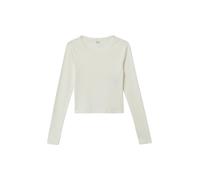 Langarmshirt im Slim Fit aus Rippware mit Spitzendetail 134/140 creme|weiß 2169181.0210.134_140