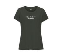 Pyjamaoberteil S.OLIVER, Damen, Gr. 32/34, grün (dunkelgrün), Single Jersey, Obermaterial: 50% Baumwolle, 50% Viskose, Basic, bequem kurz, Rundhals, Kurzarm abgesteppt, Shirts, mit niedlichem Frontdru