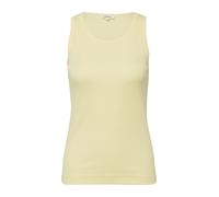 Tanktop S.OLIVER, Damen, Gr. 36, butter gelb, Rippware, Obermaterial: 95% Baumwolle, 5% Elasthan, regular fit normal, Rundhals, Tops Tanktop, in Rippoptik, Regular Fit, Rundhalsausschnitt (29271263-36