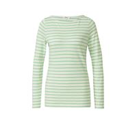 Gestreiftes Langarmshirt aus Flammgarm mit U-Boot-Ausschnitt 38 grün|creme 2177165.72G4.38