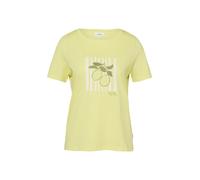 s.Oliver Baumwoll-T-Shirt mit Frontprint und Pailletten Grün Größe 38