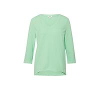 Jersey-T-Shirt mit Flammgarnstruktur und gerundetem Saum 40 grün 2174365.7269.40