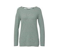 Gestreiftes Langarmshirt aus Flammgarn mit U-Boot-Ausschnitt 44 grün|weiß 2171413.69G4.44