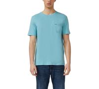 T-Shirt S.OLIVER, Damen, Gr. M, petrol, Single Jersey, Obermaterial: 100% Baumwolle, meliert, normal hüftbedeckend, Rundhals, Shirts T-Shirt, in melierter Optik (97542131-M) petrol