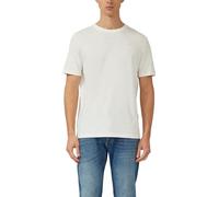 s.Oliver T-Shirt in Flammgarnstruktur mit Logo-Detail Creme XXL