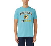 T-Shirt S.OLIVER, Damen, Gr. XL, sea glass, Single Jersey, Obermaterial: 100% Baumwolle, gerade hüftbedeckend, Rundhals, Shirts T-Shirt, mit plakativem Druck (53635410-XL) sea glass
