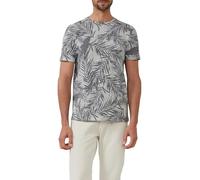 s.Oliver Red Label - T-Shirt mit Crew Neck und All-over-Print grau - Gr. - XL